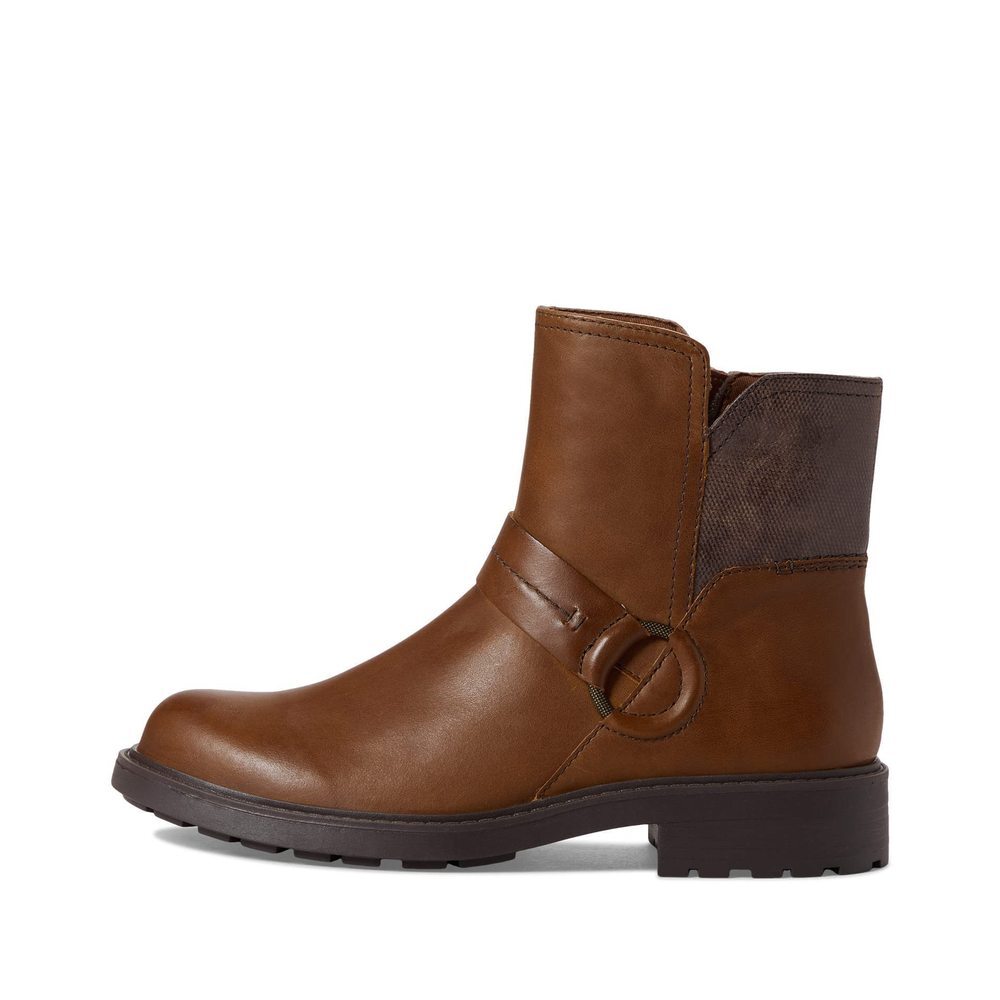 Clarks Women's Opal Rose Ankle Boot, Dark Tan Leather, 10 - Picture 4 of 5